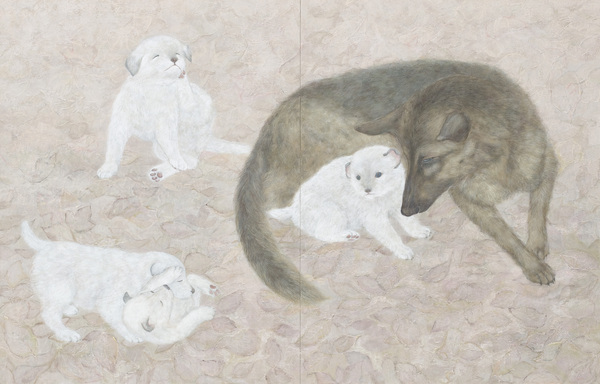 夢で子を抱く母犬 09年度 日本画コース 卒業制作 卒業研究 作品 論文集 09年度 Airuキャンパス